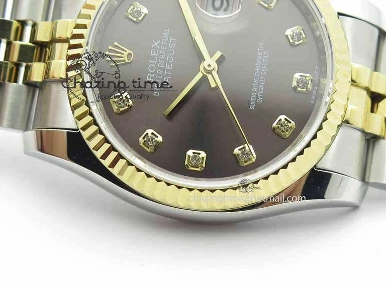 0410 DateJust 116234 SS YG BP Best Edition Gray Dial Diam Markers On SS YG Bracelet SA ZipUp 3745
